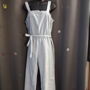 Linen Archie Jumpsuit, Archie One Piece Side Pockets - Size Petite PL 12-14